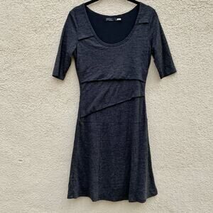 Prana Charcoal Abilene Tiered knit Dress XS